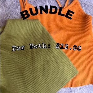 Red Orange/green top